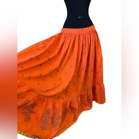 Vintage Orange Maxi Ruffled Circle Skirt - Picture 10 of 10